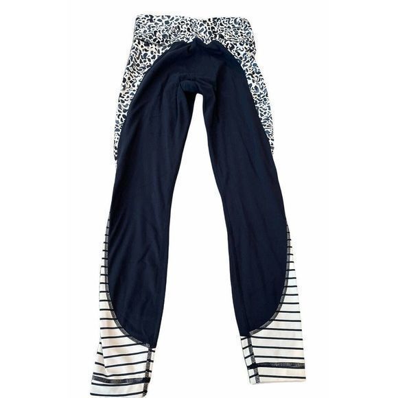 Athleta Petal Salutation 7/8 Ankle Legging XXS Navy Blue White Tight Fit Pant - Picture 4 of 5